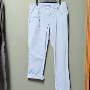 Women's Eddy Bauer Light Blue Pants, with roll up snaps Size 12
